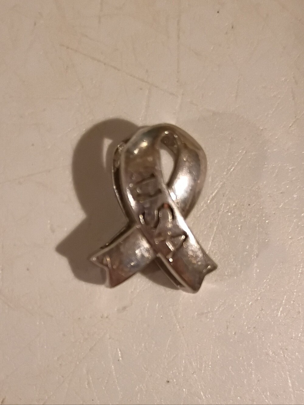 Silver Ribbon Charm Pendant